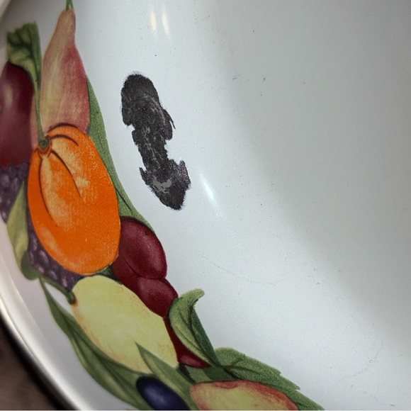 Regency Club enamelware nesting bowl set fruit pattern vintage Granny chic READ